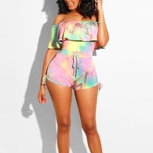 Cute Tye dye rainbow romper